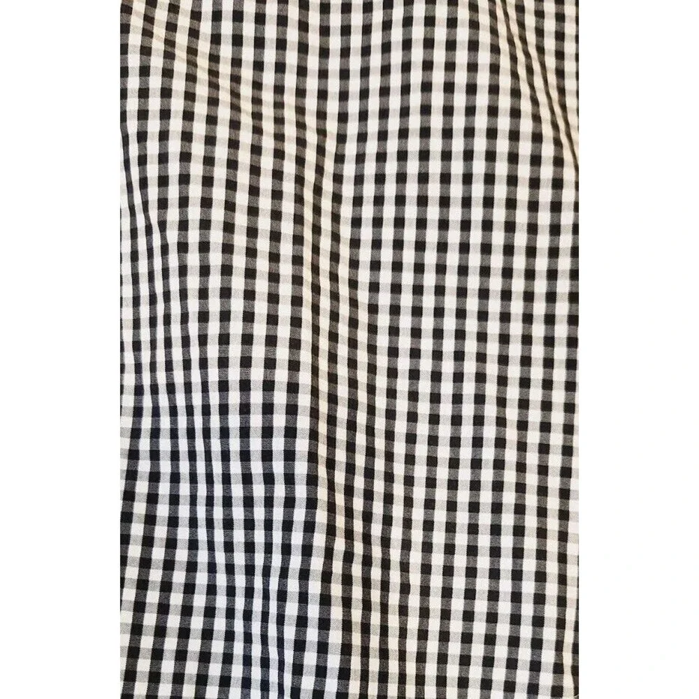LANDS END Large 16 - 33 MENS SHIRT TRADITIONAL FIT Black Gingham Button Down‎